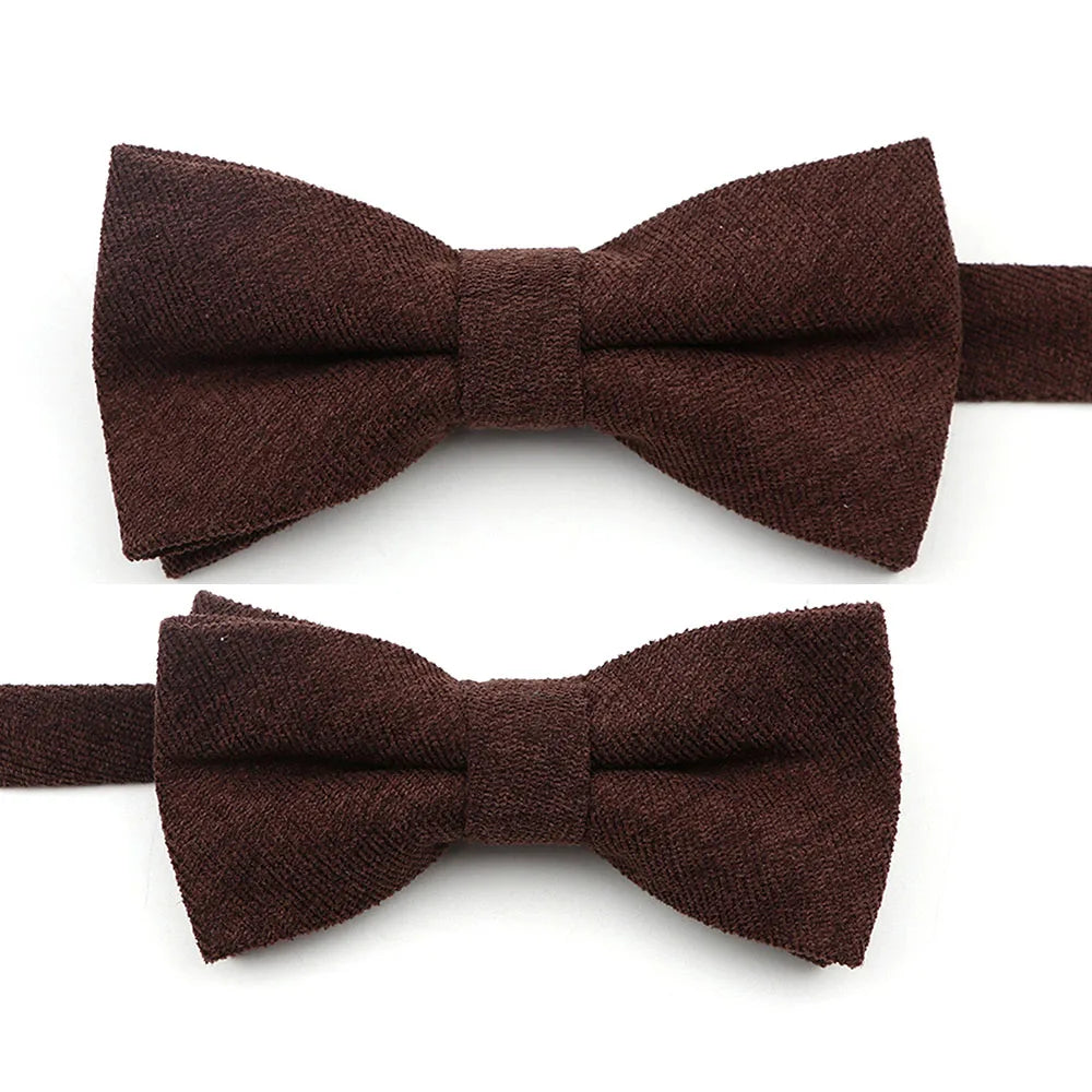 Solid Color Suede Bow Tie - Classic Men  Kids Bowknot for Weddings - ZOOMNSTORE