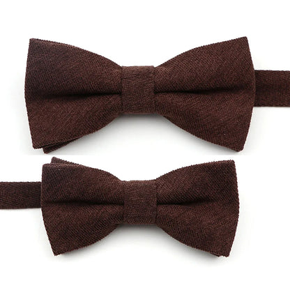 Solid Color Suede Bow Tie - Classic Men  Kids Bowknot for Weddings - ZOOMNSTORE
