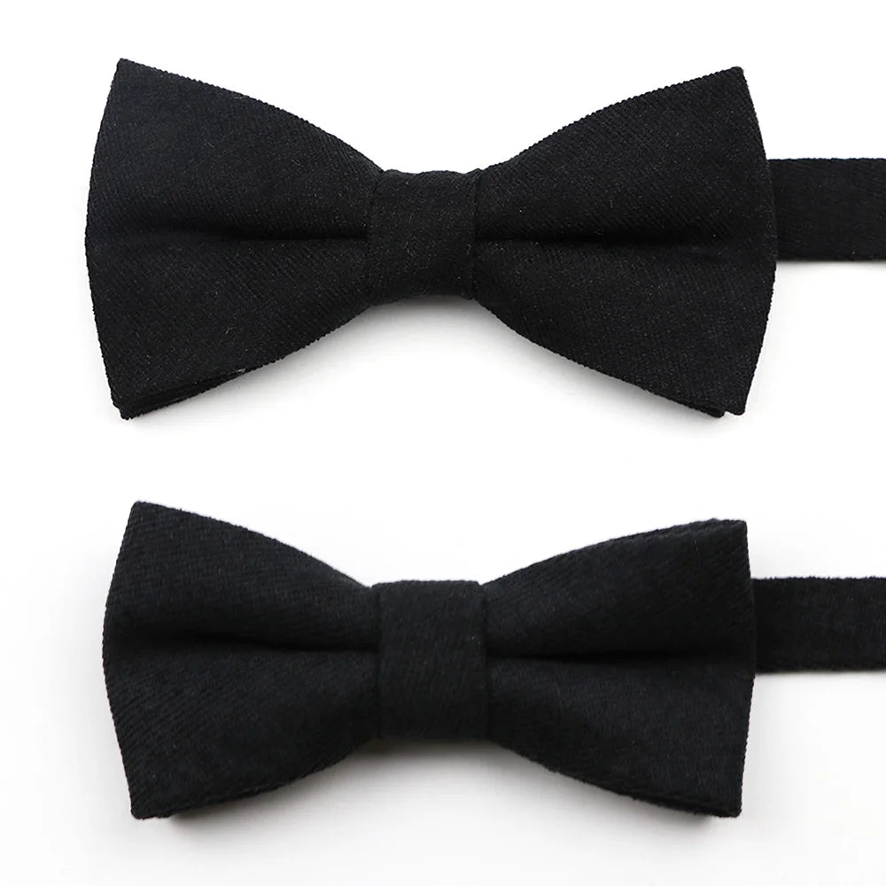 Solid Color Suede Bow Tie - Classic Men  Kids Bowknot for Weddings - ZOOMNSTORE