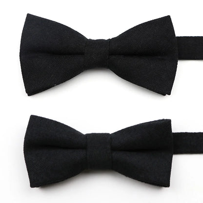 Solid Color Suede Bow Tie - Classic Men  Kids Bowknot for Weddings - ZOOMNSTORE