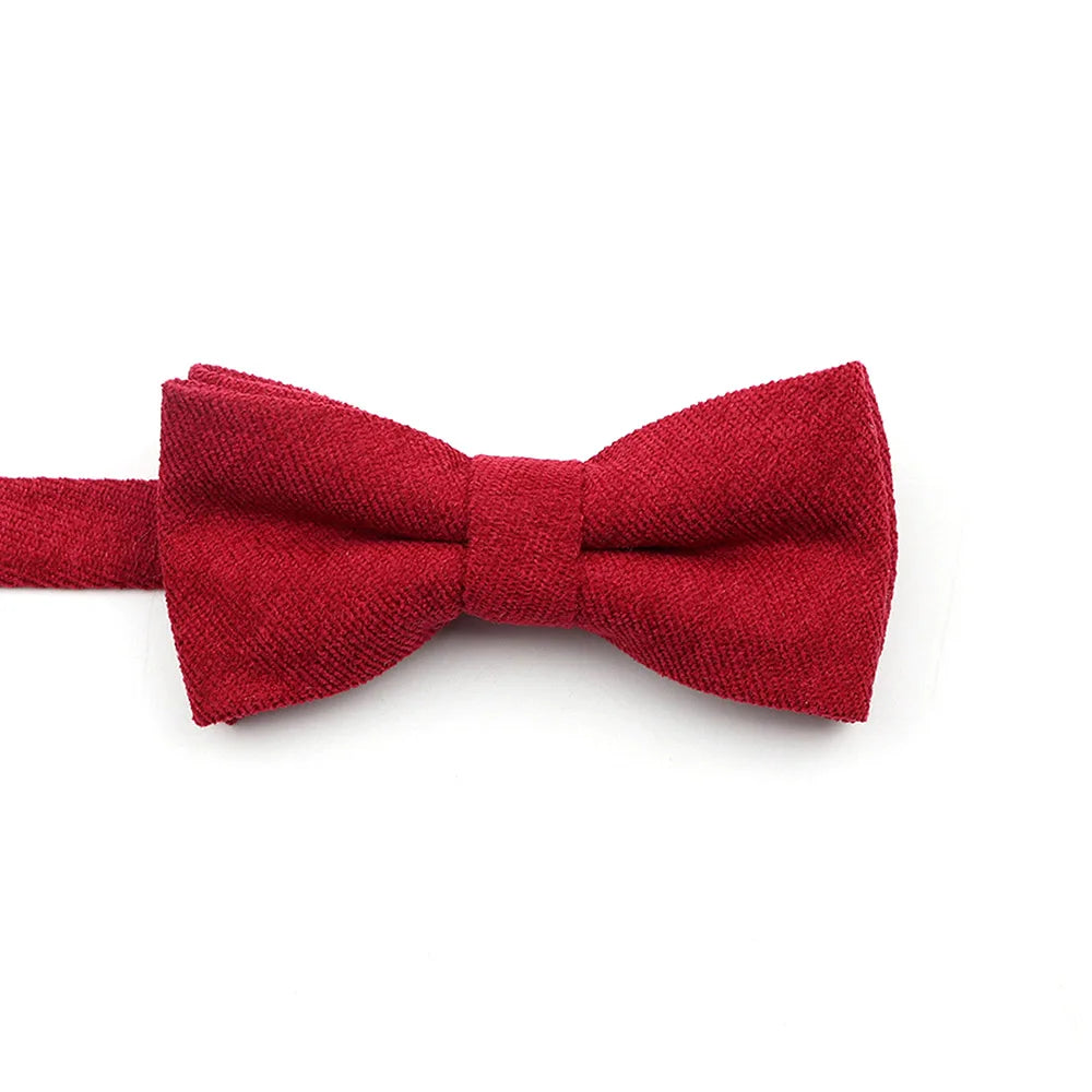 Solid Color Suede Bow Tie - Classic Men  Kids Bowknot for Weddings - ZOOMNSTORE