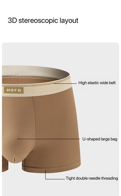 Men Boxer Shorts - Breathable Polyester Boxers With U Convex Design, Large Size 4XL - ZOOMNSTORE