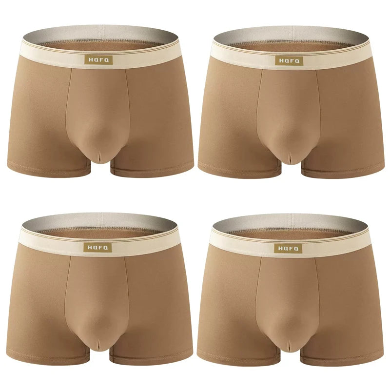 Men Boxer Shorts - Breathable Polyester Boxers With U Convex Design, Large Size 4XL - ZOOMNSTORE