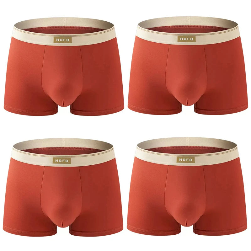 Men Boxer Shorts - Breathable Polyester Boxers With U Convex Design, Large Size 4XL - ZOOMNSTORE