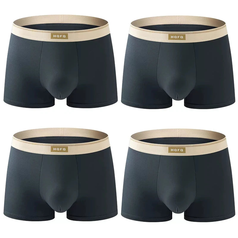 Men Boxer Shorts - Breathable Polyester Boxers With U Convex Design, Large Size 4XL - ZOOMNSTORE