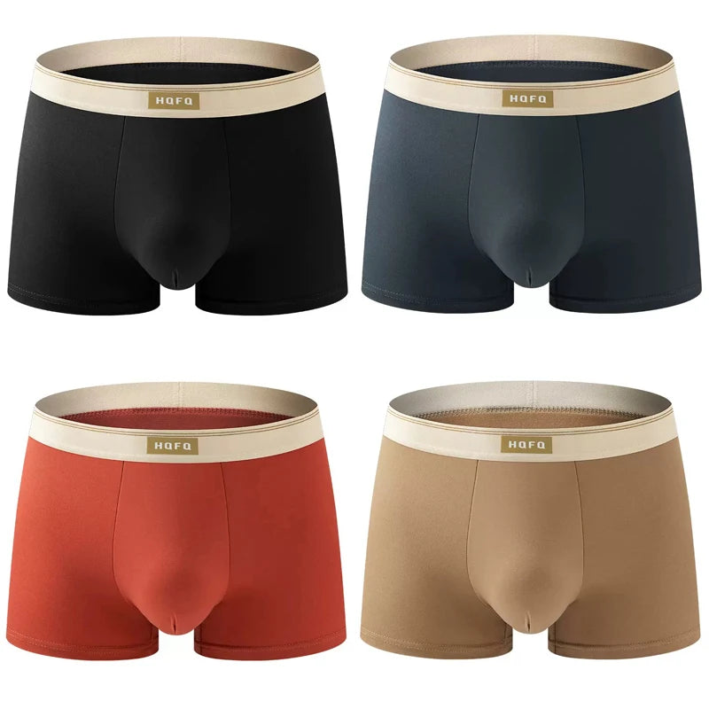 Men Boxer Shorts - Breathable Polyester Boxers With U Convex Design, Large Size 4XL - ZOOMNSTORE