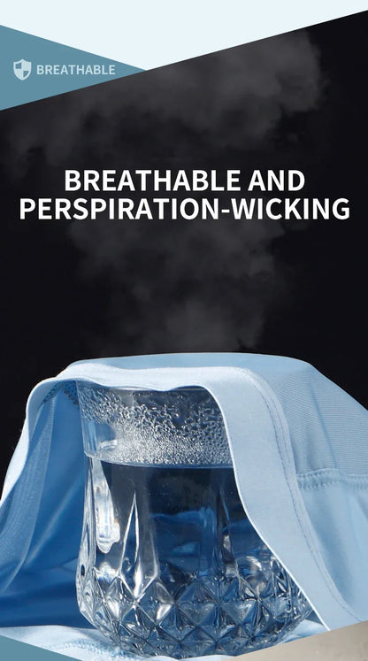 Mens Ice Silk Boxer Shorts 3-Pack - Breathable Ultrathin Underwear in Black Blue Light Gray - ZOOMNSTORE