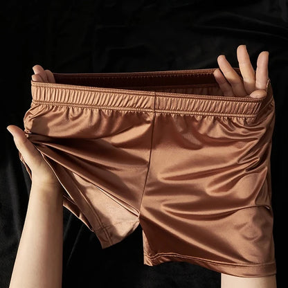 Men Breathable Boxer Shorts - Seamless Ice Silk Underwear, Smooth Satin Boxers - ZOOMNSTORE