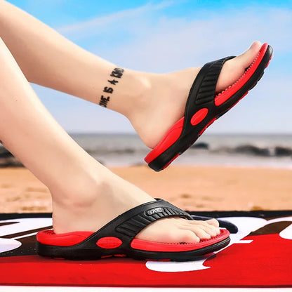 Mens Breathable Massage Flip Flops - Summer Beach Sandals Luxury Big Size Slippers - ZOOMNSTORE