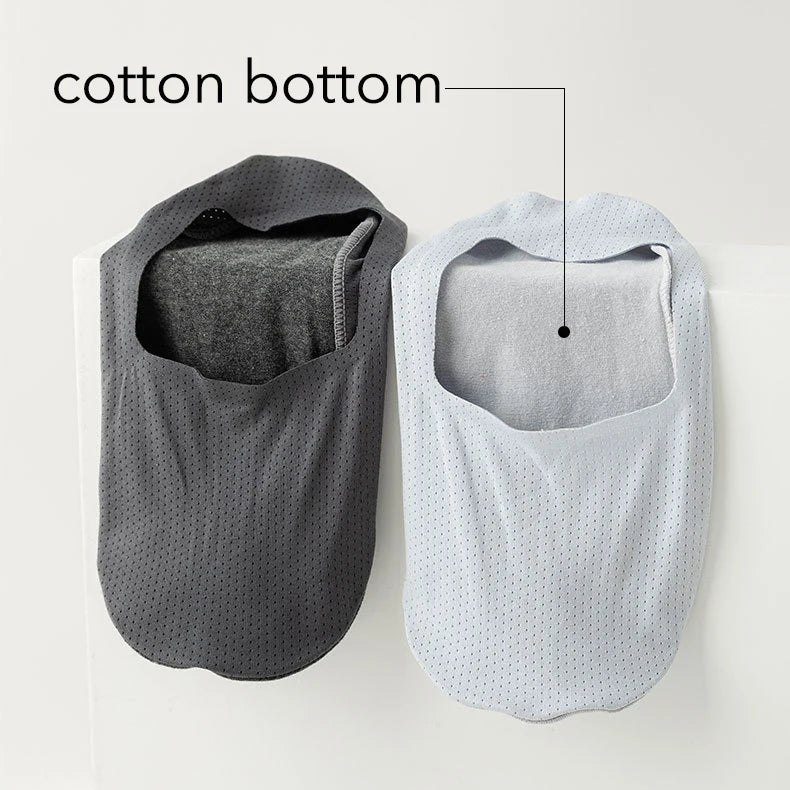 Men Breathable Socks - Summer Mesh Knit Thin Cotton Non Slip Invisible Socks - ZOOMNSTORE
