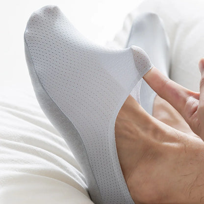 Men Breathable Socks - Summer Mesh Knit Thin Cotton Non Slip Invisible Socks - ZOOMNSTORE