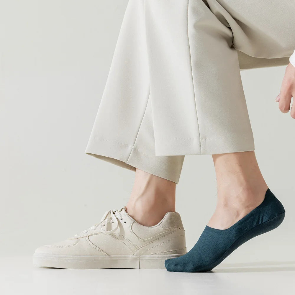 Men Breathable Socks - Summer Mesh Knit Thin Cotton Non Slip Invisible Socks - ZOOMNSTORE