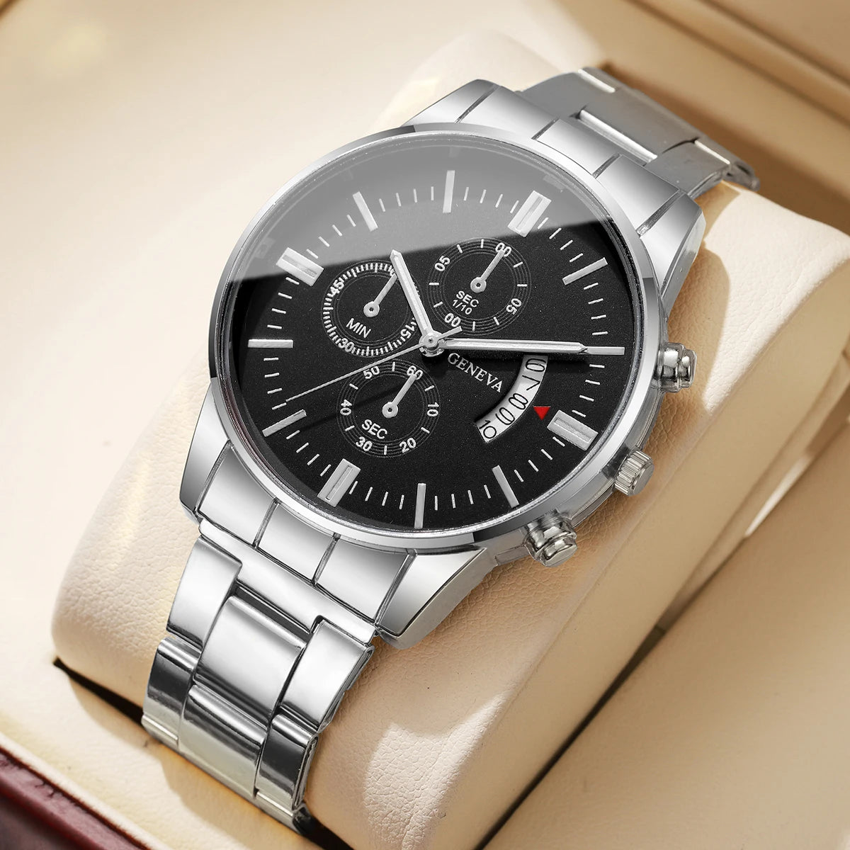 Men Business Watch - Luxury Quartz Calendar Wristwatch With Alloy Band & Folding Clasp - ZOOMNSTORE