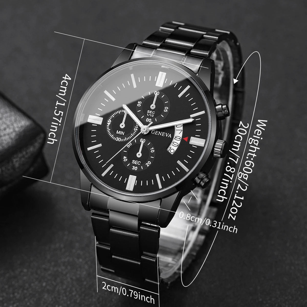 Men Business Watch - Luxury Quartz Calendar Wristwatch With Alloy Band & Folding Clasp - ZOOMNSTORE