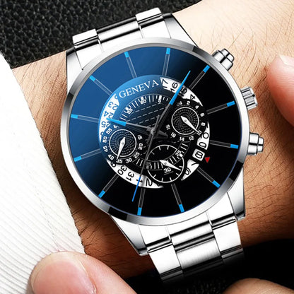 Men Business Watch – Luxury Stainless Steel Big Dial Quartz Wristwatch With Auto Date - ZOOMNSTORE