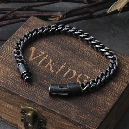 Vintage Stainless Steel Chain Link Bracelet - Handmade Punk Rock Motorcycle Jewelry for Men - ZOOMNSTORE