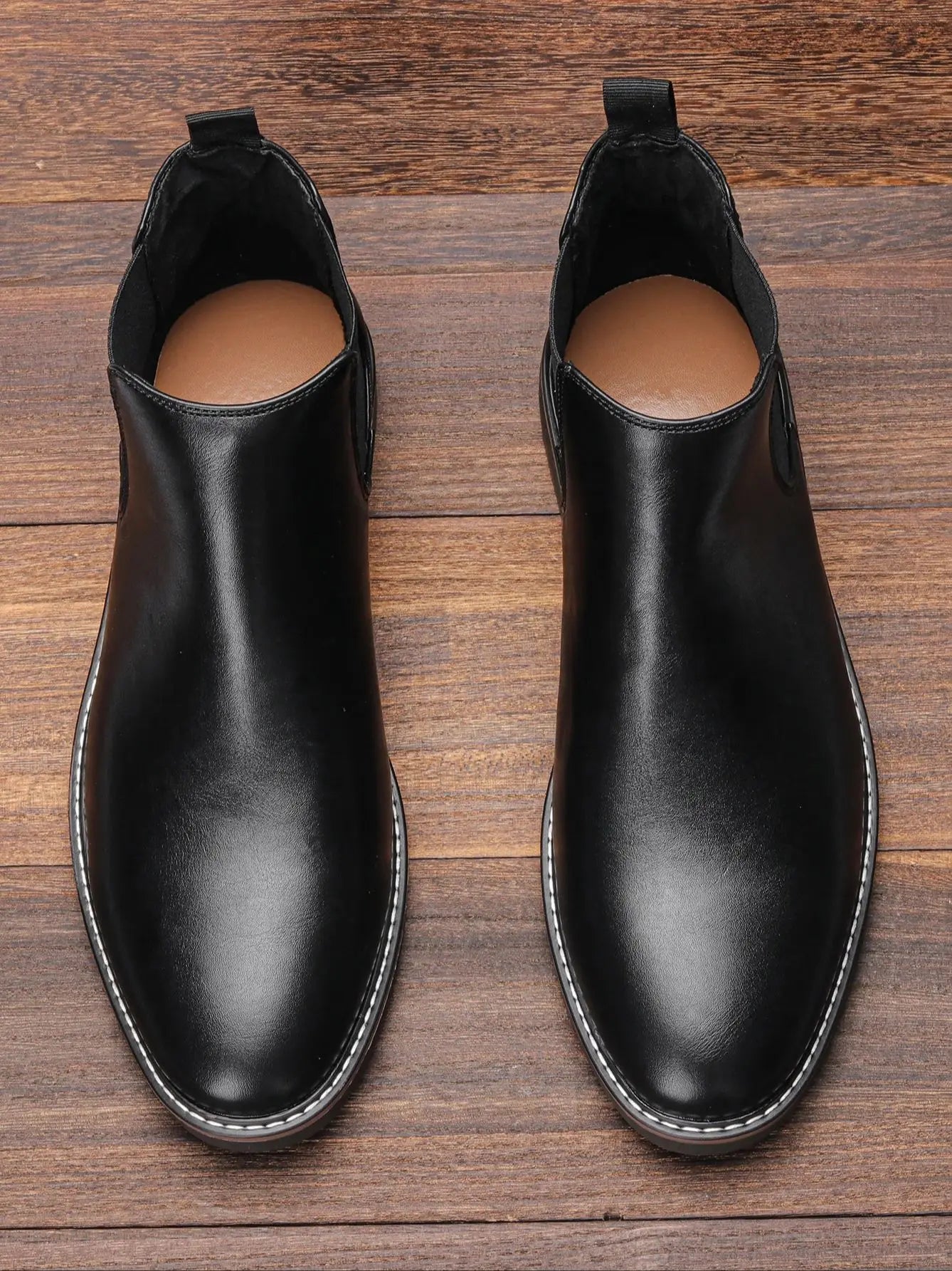 Men Chelsea Boots - Comfortable Leather Ankle Boots With Rubber Sole Shoes - ZOOMNSTORE