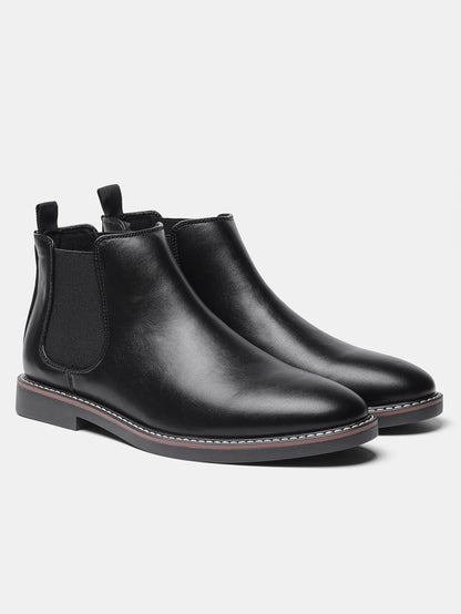 Men Chelsea Boots - Comfortable Leather Ankle Boots With Rubber Sole Shoes - ZOOMNSTORE