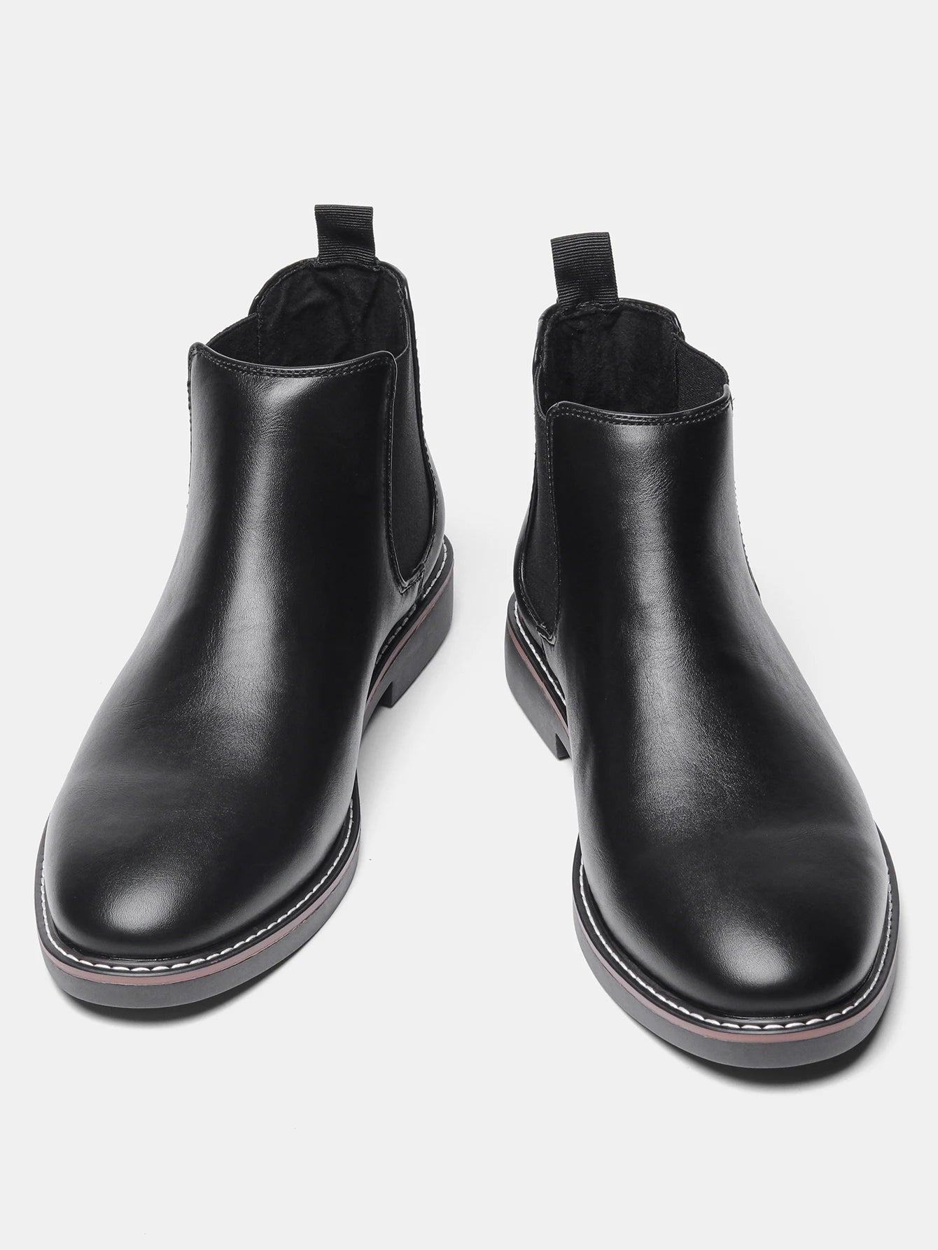 Men Chelsea Boots - Comfortable Leather Ankle Boots With Rubber Sole Shoes - ZOOMNSTORE