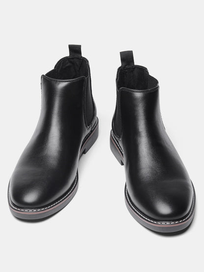 Men Chelsea Boots - Comfortable Leather Ankle Boots With Rubber Sole Shoes - ZOOMNSTORE