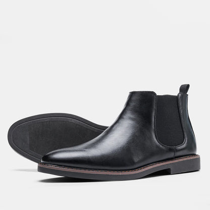 Men Chelsea Boots - Comfortable Leather Ankle Boots With Rubber Sole Shoes - ZOOMNSTORE