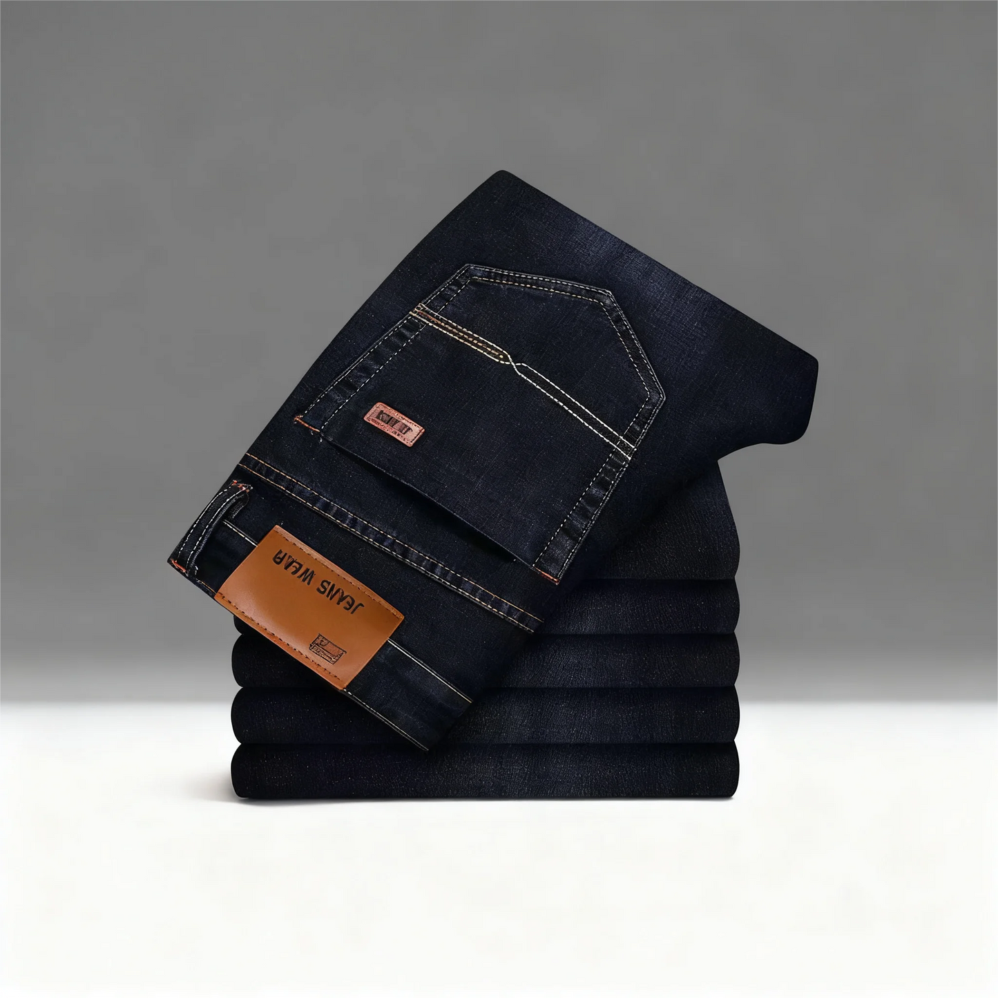 Men Classic Jeans – Wide Leg Denim Pants With High Waist & Slight Stretch - ZOOMNSTORE