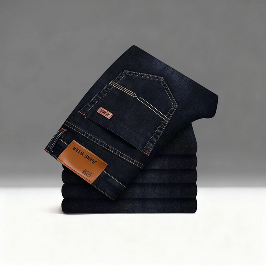 Men Classic Jeans – Wide Leg Denim Pants With High Waist & Slight Stretch - ZOOMNSTORE