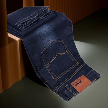 Men Classic Jeans – Wide Leg Denim Pants With High Waist & Slight Stretch - ZOOMNSTORE