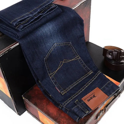 Men Classic Jeans – Wide Leg Denim Pants With High Waist & Slight Stretch - ZOOMNSTORE
