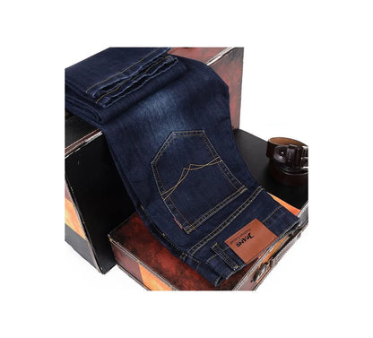 Men Classic Jeans – Wide Leg Denim Pants With High Waist & Slight Stretch - ZOOMNSTORE