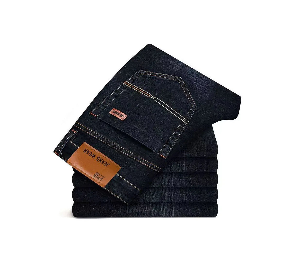 Men Classic Jeans – Wide Leg Denim Pants With High Waist & Slight Stretch - ZOOMNSTORE