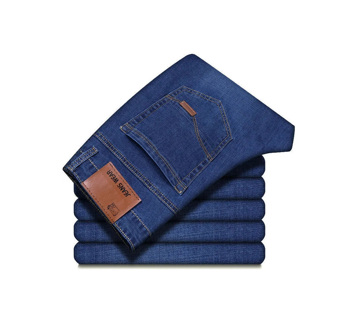 Men Classic Jeans – Wide Leg Denim Pants With High Waist & Slight Stretch - ZOOMNSTORE