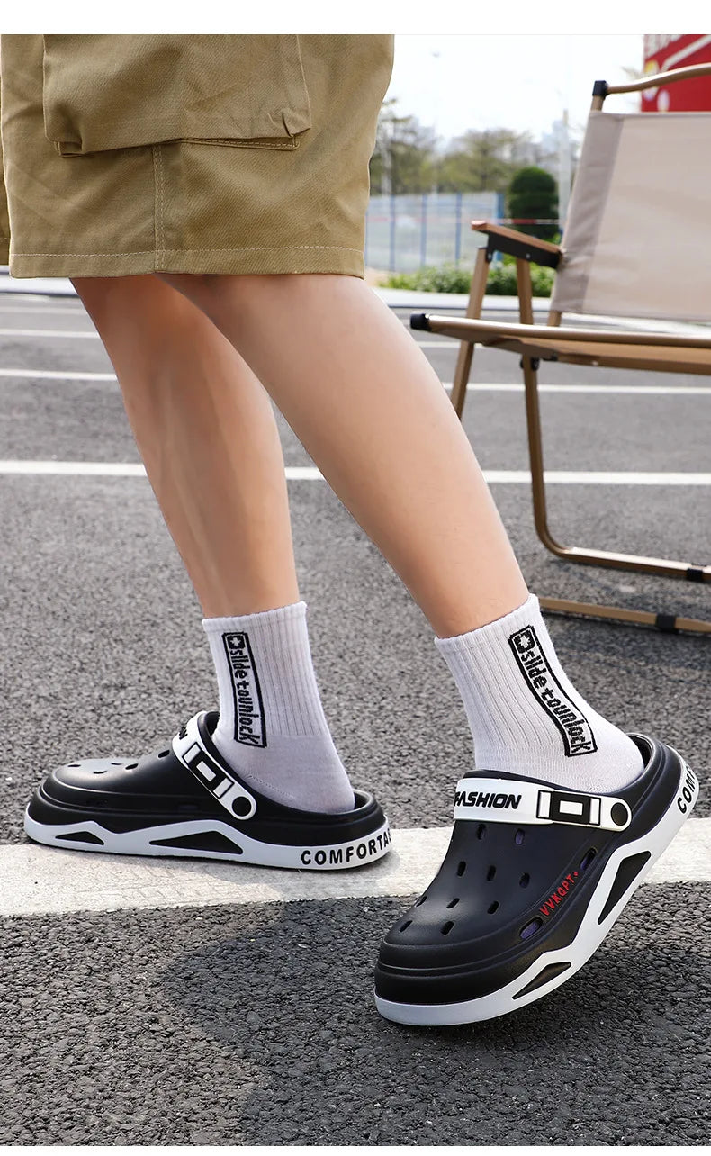 Men Clogs Slippers - Lightweight Soft EVA Injection Shoes With Hole Design - ZOOMNSTORE