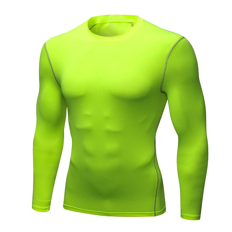 Men Compression Shirt - Muscle Support Long Sleeve Sports Tee | Quick Dry Workout Top - ZOOMNSTORE
