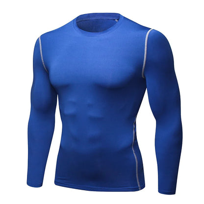 Men Compression Shirt - Muscle Support Long Sleeve Sports Tee | Quick Dry Workout Top - ZOOMNSTORE