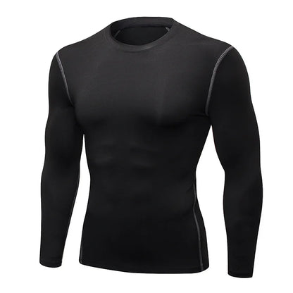 Men Compression Shirt - Muscle Support Long Sleeve Sports Tee | Quick Dry Workout Top - ZOOMNSTORE