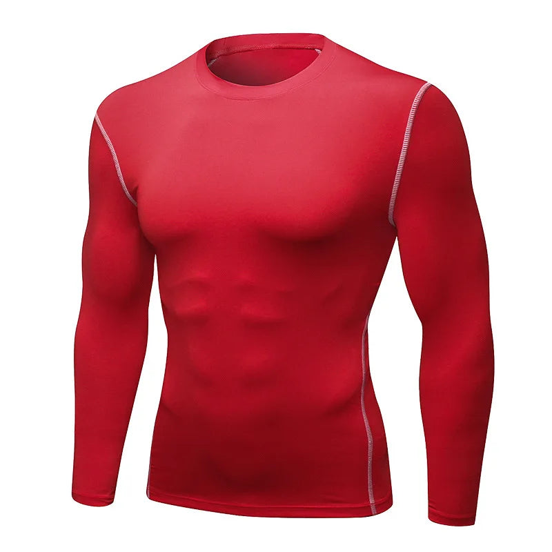 Men Compression Shirt - Muscle Support Long Sleeve Sports Tee | Quick Dry Workout Top - ZOOMNSTORE