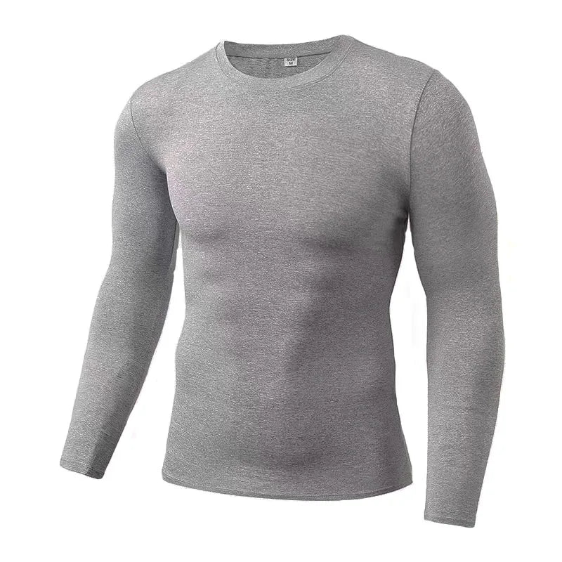 Men Compression Shirt - Muscle Support Long Sleeve Sports Tee | Quick Dry Workout Top - ZOOMNSTORE