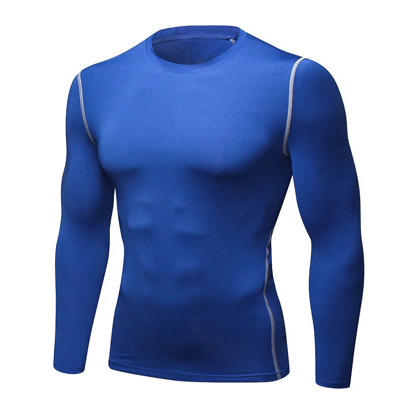 Men Compression Shirt - Muscle Support Long Sleeve Sports Tee | Quick Dry Workout Top - ZOOMNSTORE