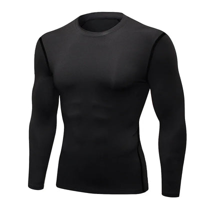 Men Compression Shirt - Muscle Support Long Sleeve Sports Tee | Quick Dry Workout Top - ZOOMNSTORE