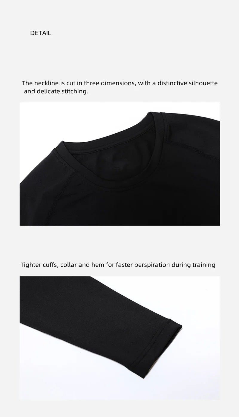 Men Compression Sportswear - Elastic Fitness Clothing Set With Dry Fit Leggings - ZOOMNSTORE