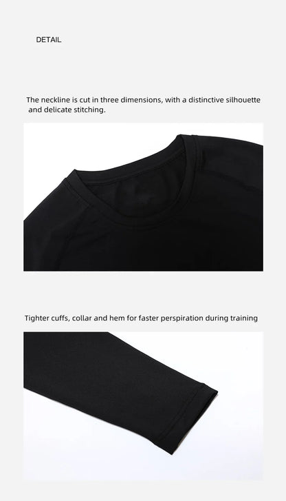 Men Compression Sportswear - Elastic Fitness Clothing Set With Dry Fit Leggings - ZOOMNSTORE