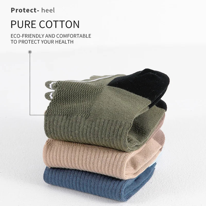 Men Cotton Ankle Socks – Summer Casual Patchwork Low Cut Breathable Sock Set - ZOOMNSTORE