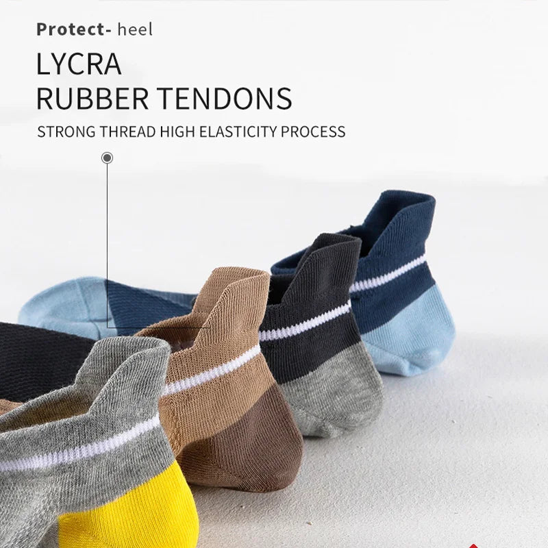 Men Cotton Ankle Socks – Summer Casual Patchwork Low Cut Breathable Sock Set - ZOOMNSTORE
