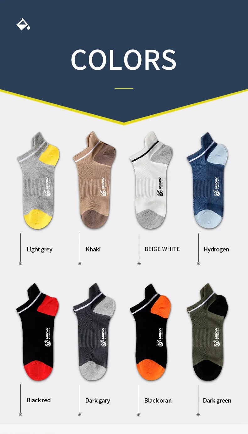 Men Cotton Ankle Socks – Summer Casual Patchwork Low Cut Breathable Sock Set - ZOOMNSTORE