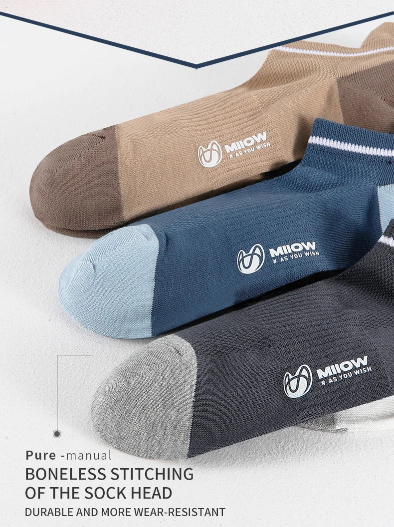 Men Cotton Ankle Socks – Summer Casual Patchwork Low Cut Breathable Sock Set - ZOOMNSTORE