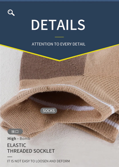 Men Cotton Ankle Socks – Summer Casual Patchwork Low Cut Breathable Sock Set - ZOOMNSTORE