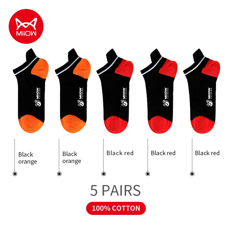 Men Cotton Ankle Socks – Summer Casual Patchwork Low Cut Breathable Sock Set - ZOOMNSTORE
