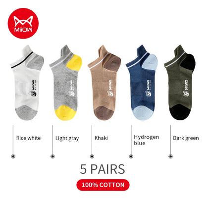 Men Cotton Ankle Socks – Summer Casual Patchwork Low Cut Breathable Sock Set - ZOOMNSTORE
