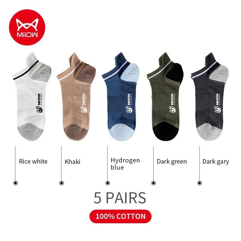 Men Cotton Ankle Socks – Summer Casual Patchwork Low Cut Breathable Sock Set - ZOOMNSTORE